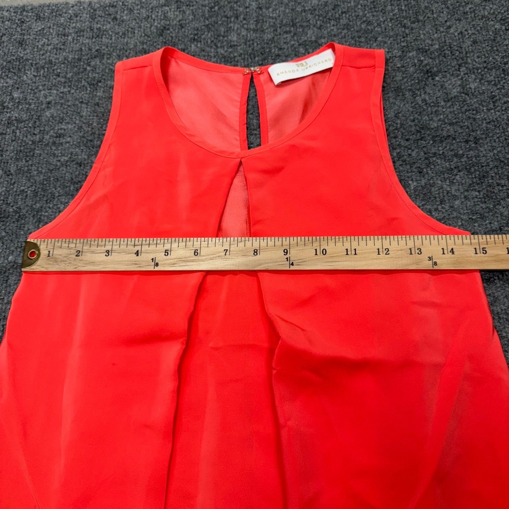 Amanda Uprichard Coral 100% Silk Sleeveless Keyhole Shift Dress Made in USA - Picture 3 of 6